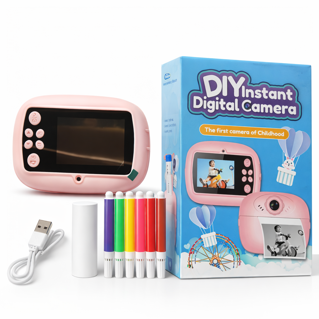 Kids Instant Digital Camera – DIY Print Camera for Children | Rechargeable Fun Camera with Screen